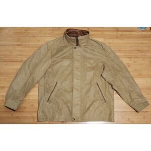 LONE PINE Leather Romeo Jacket Men 46 Brown Beige Wool Lined Outdoor Made In USA